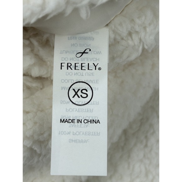 Freely Academy Sports Vest Women's XS Ivory Full Zip Reversible Sherpa Fleece A+ - Picture 10 of 11